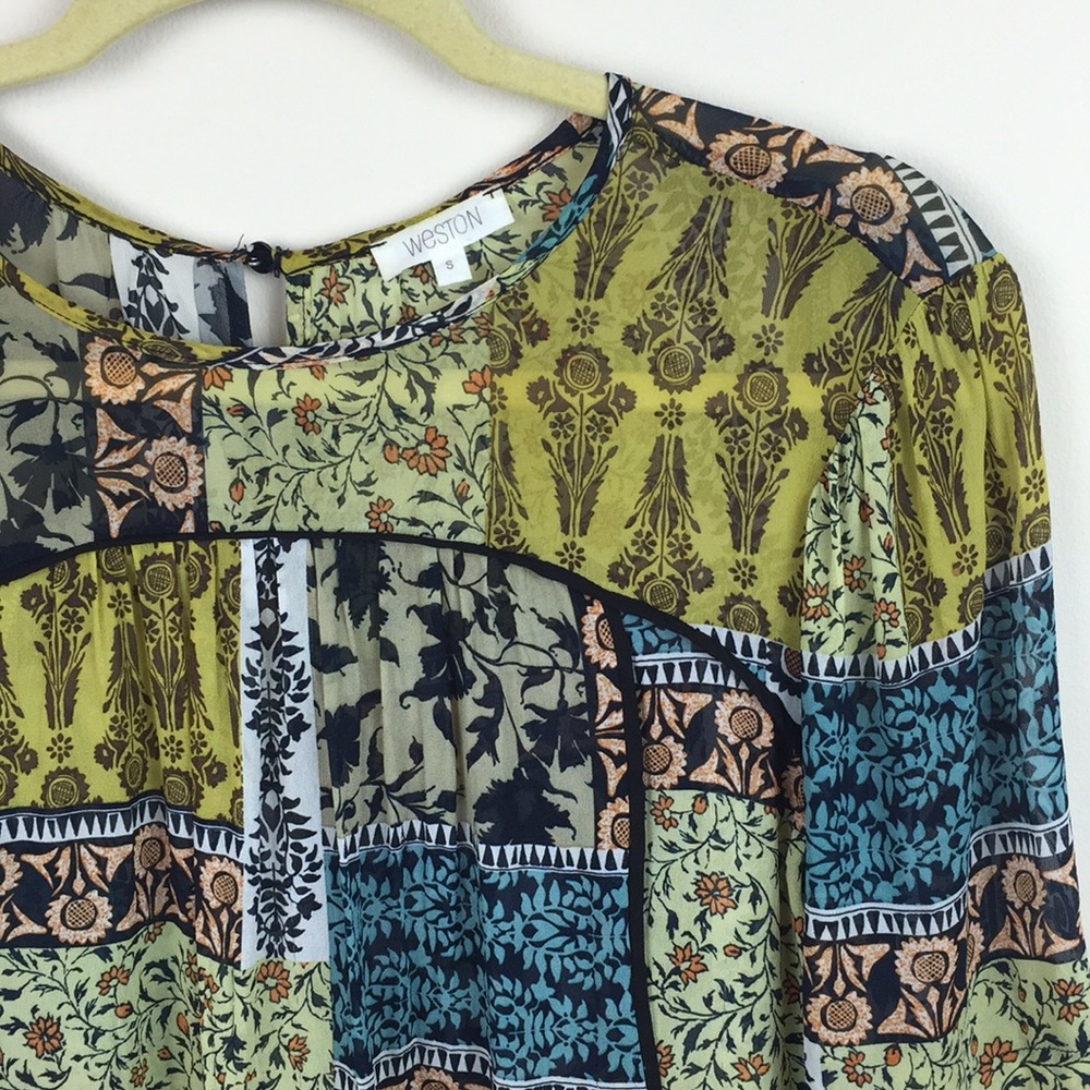 Anthro - Weston - Deka Floral Patchwork Blouse View 3
